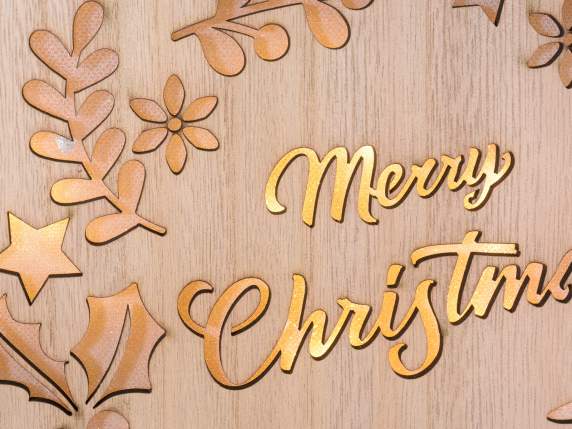 Carved wooden picture with LED light to hang-stand