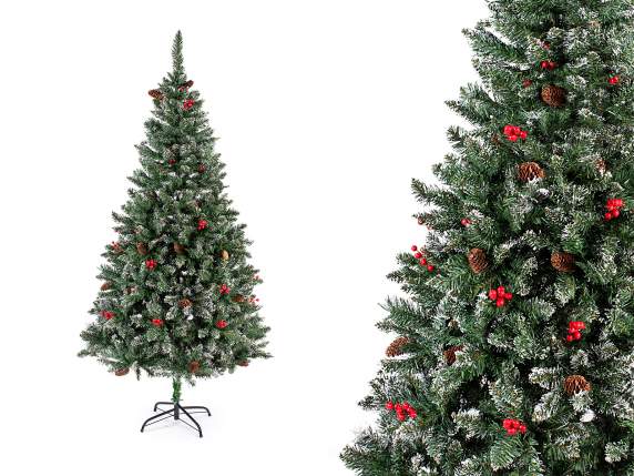 Christmas Pine Red Berries H180 with 750 branches