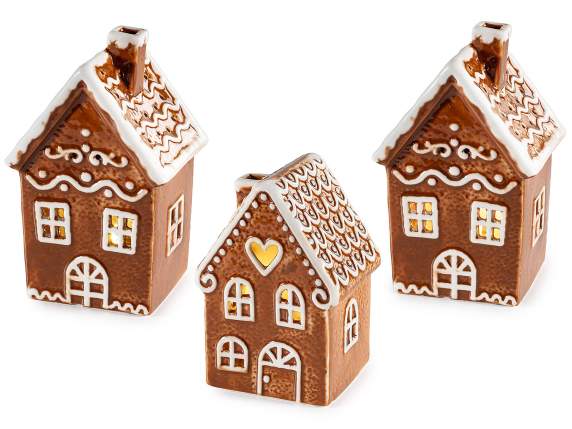 Porcelain gingerbread house with LED lights