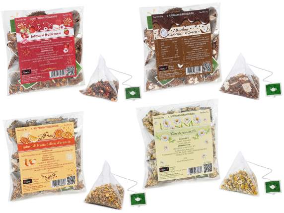 Pack of 10 2g pyramid filters, assorted infusions-rooibos