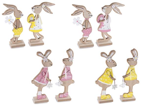 Decorative wooden bunny with photo holder clip