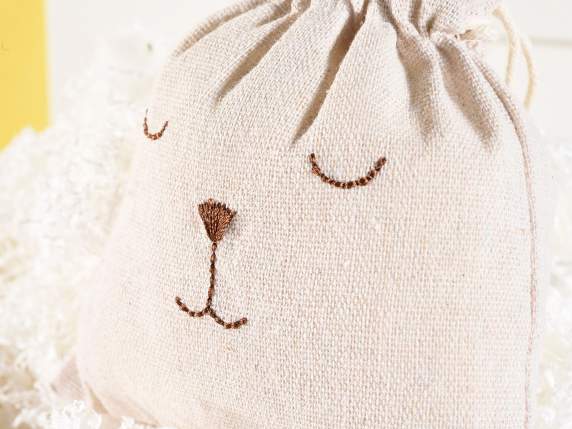 Rabbit fabric sweets bag with drawstring