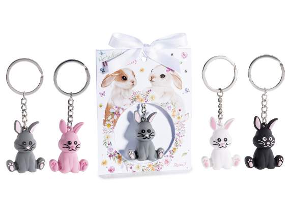Colorful silicone bunny keychain