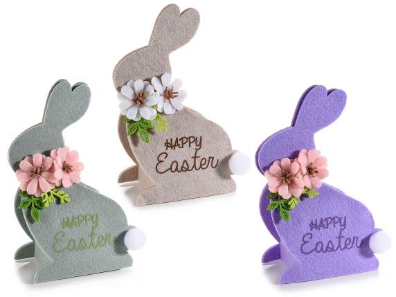 Sweets holder rabbit in cloth with elastic closure flower