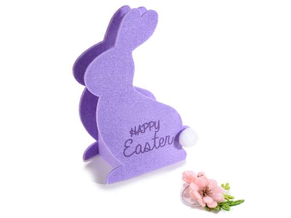 Sweets holder rabbit in cloth with elastic closure flower