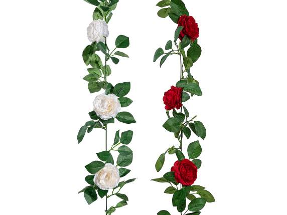 Artificial peony garland branch made of fabric to hang