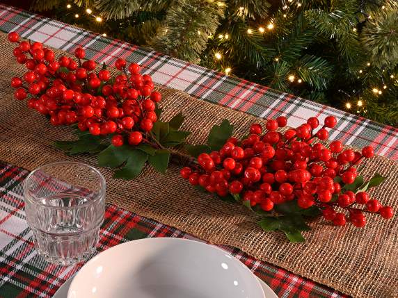 Artificial red berry centerpiece fascinator