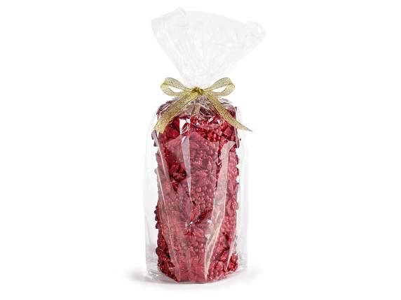 Large red candle with embossed decorations in single pack