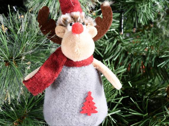 Cloth Christmas reindeer with hanging bell