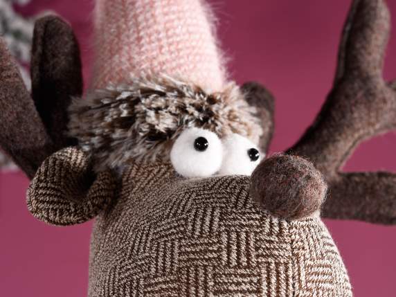 Snow reindeer with eco-fur jacket and boots