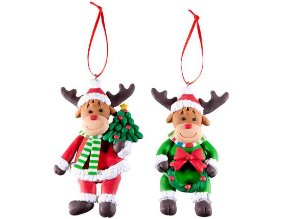 Christmas reindeer in resin paste to hang