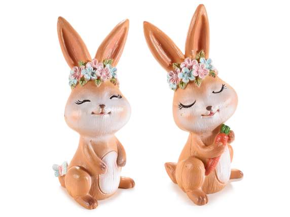 Resin bunny with flower crown