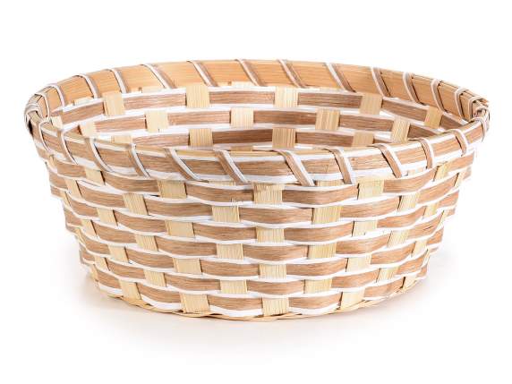 Round natural bamboo basket