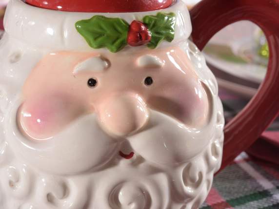 Santa Claus ceramic teapot with star detail