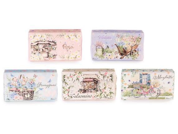 Vegetable soap 150g without colorants, floral prints
