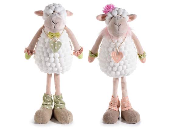 Big soft sheep with heart pendant