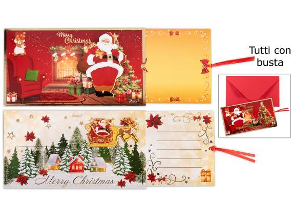 Sliding Christmas Greeting Card with Envelope