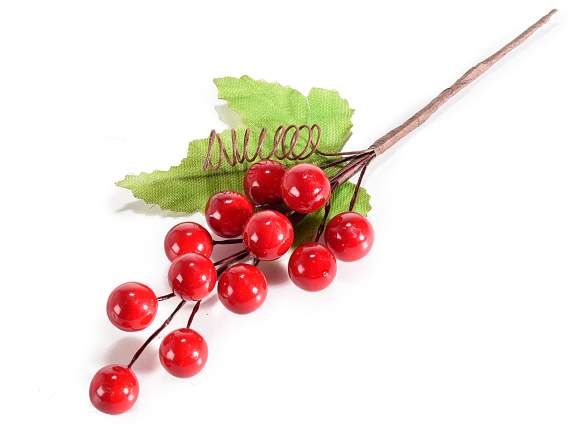 Sprig of artificial red berries
