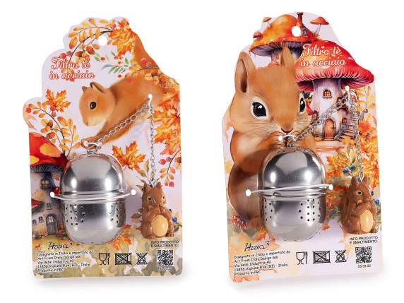 Food grade stainless steel infuser with resin squirrel