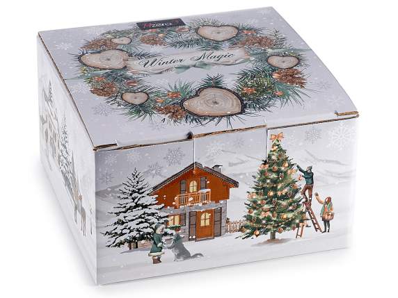 250ml Christmas porcelain tea cup and saucer