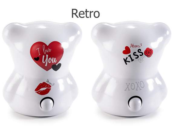 Openable teddy bear shaped box in food grade metal