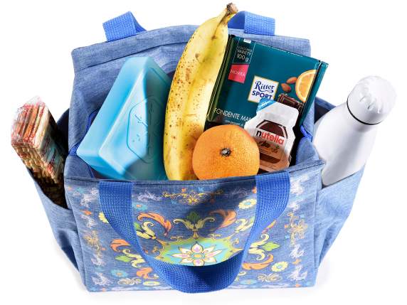 Thermal bag - lunch bag with side pockets, handles and zip