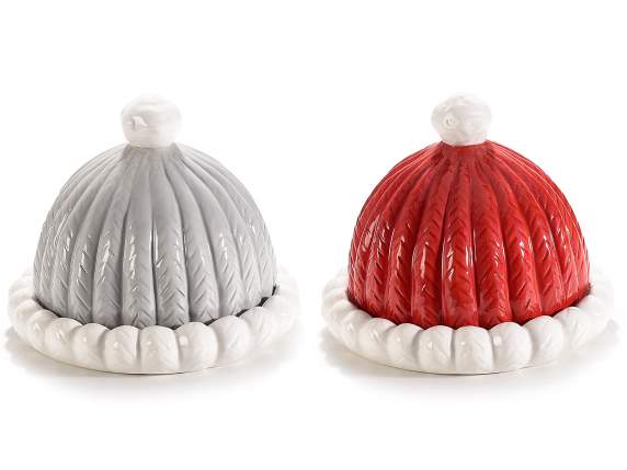 Food grade ceramic plate with hat lid