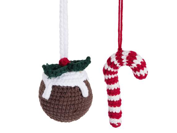 Hand-knitted Christmas sweet to hang