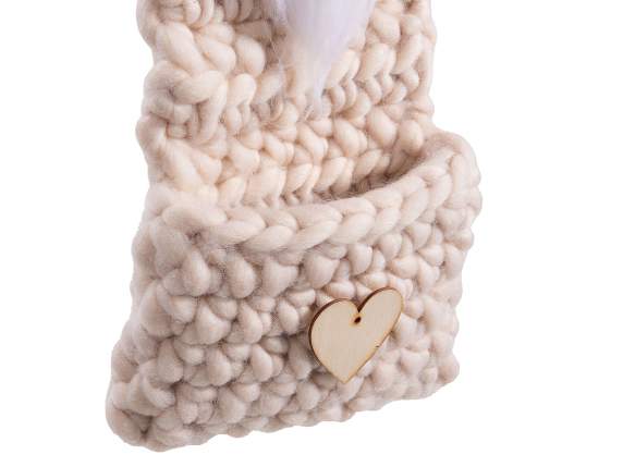 Knitted Christmas character with pocket, handmade