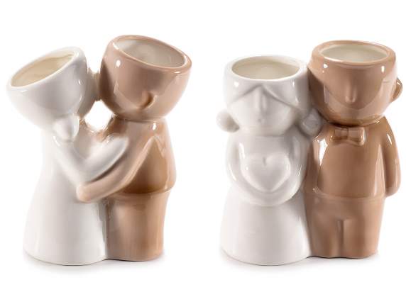 Porcelain vase couple of lovers