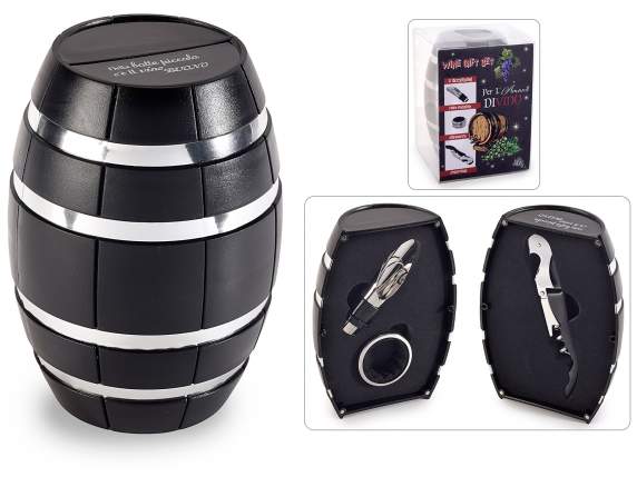 Barrel w-3 wine sommelier accessories in gift box