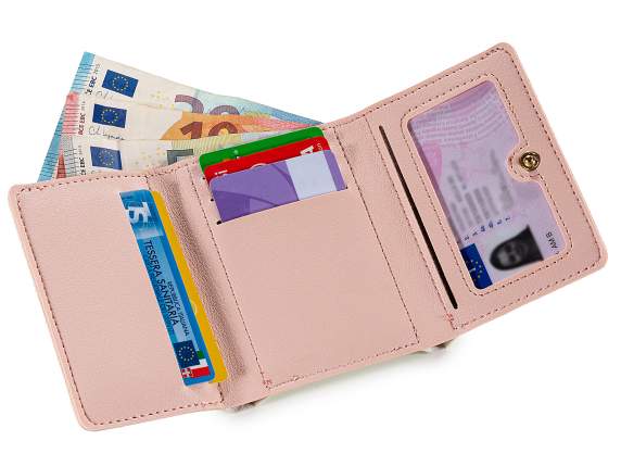 Faux leather wallet with spring decorations