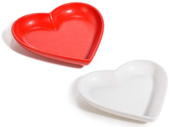 Colorful heart-shaped wooden tray