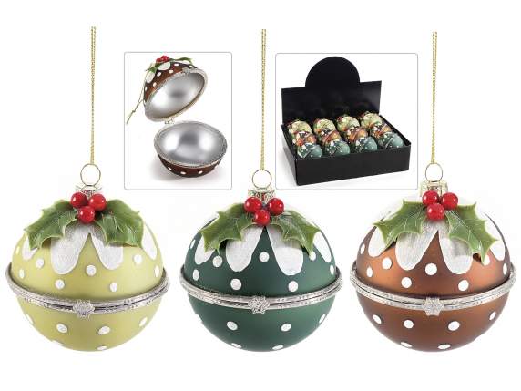 Hanging bauble with berries and polka dots
