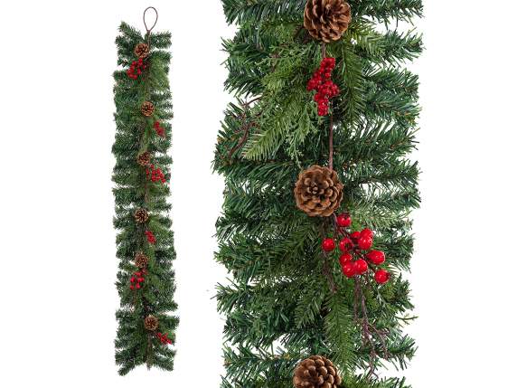 Garland Festoon with pine cones and berries to hang