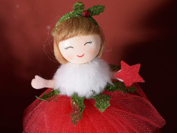 Long legged angel with tulle dress to hang - place