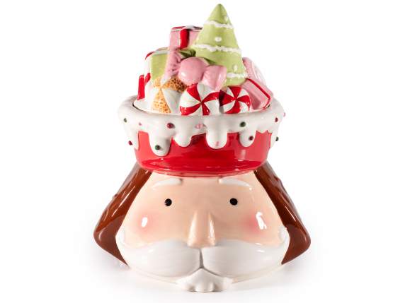 Ceramic nutcracker food jar with decorations