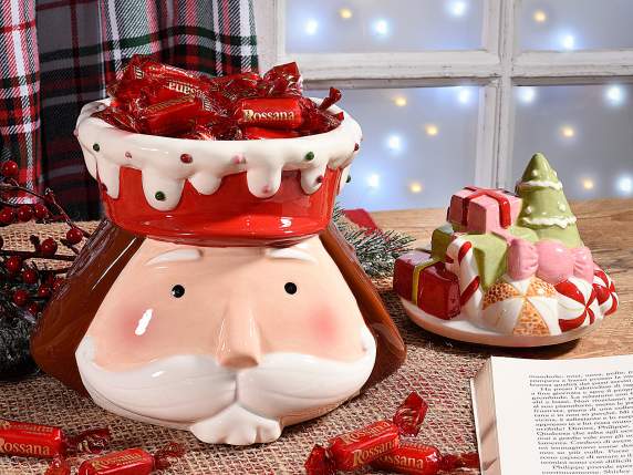 Ceramic nutcracker food jar with decorations