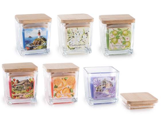 Scented candle in glass jar with cap