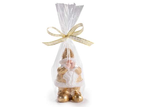 Christmas character candle with golden clothes