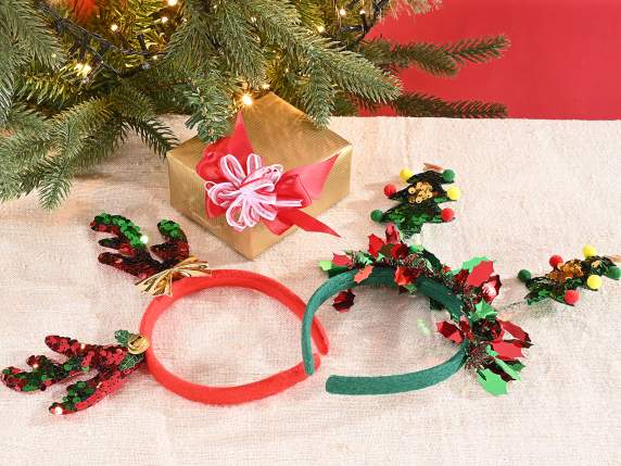 Christmas headband with sequins