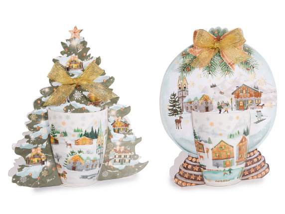 Christmas porcelain mug 300 ml snowy village