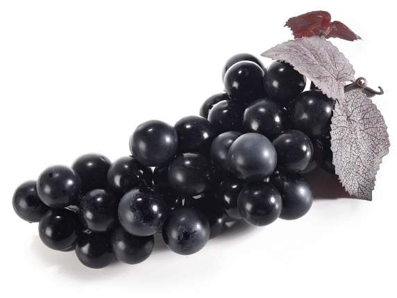 Bunch of artificial decorative black grapes