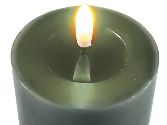 Set of 3 electronic wax candles with fixed LED flame