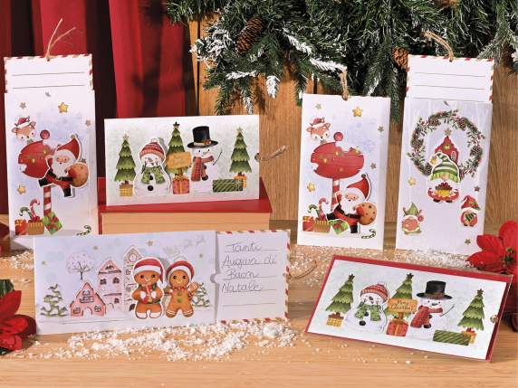 Sliding Christmas Greeting Card with Envelope