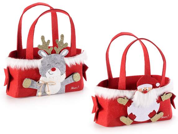 Handbag in SnowHoliday cloth with soft details and glitter