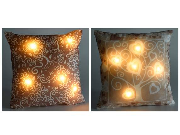 Removable padded cushion with LED lights