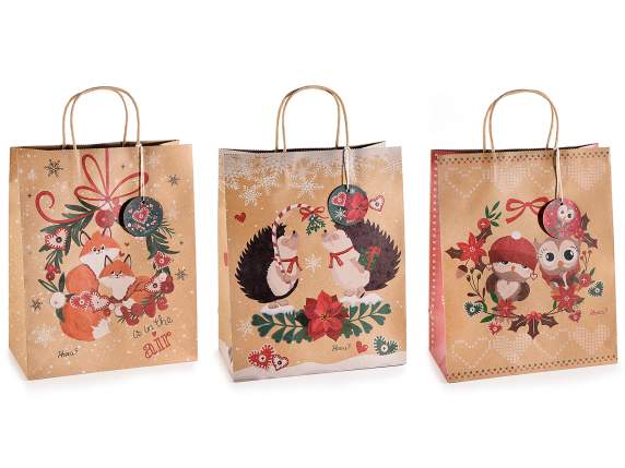 Large kraft paper bag-envelope with tag and handles