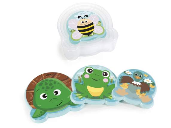 Set of 4 turtle polypropylene snack containers
