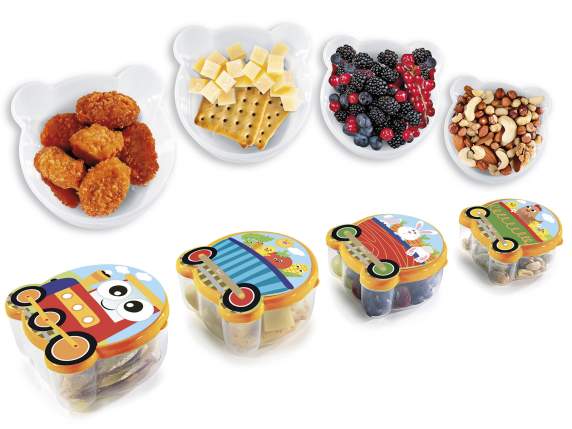 Set of 4 Trenino polypropylene snack containers